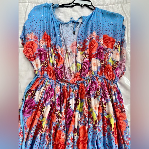 🌺Free People Botanical Borders Mini Dress – Blue Floral, Size XS - Picture 7 of 9